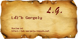 Léb Gergely névjegykártya